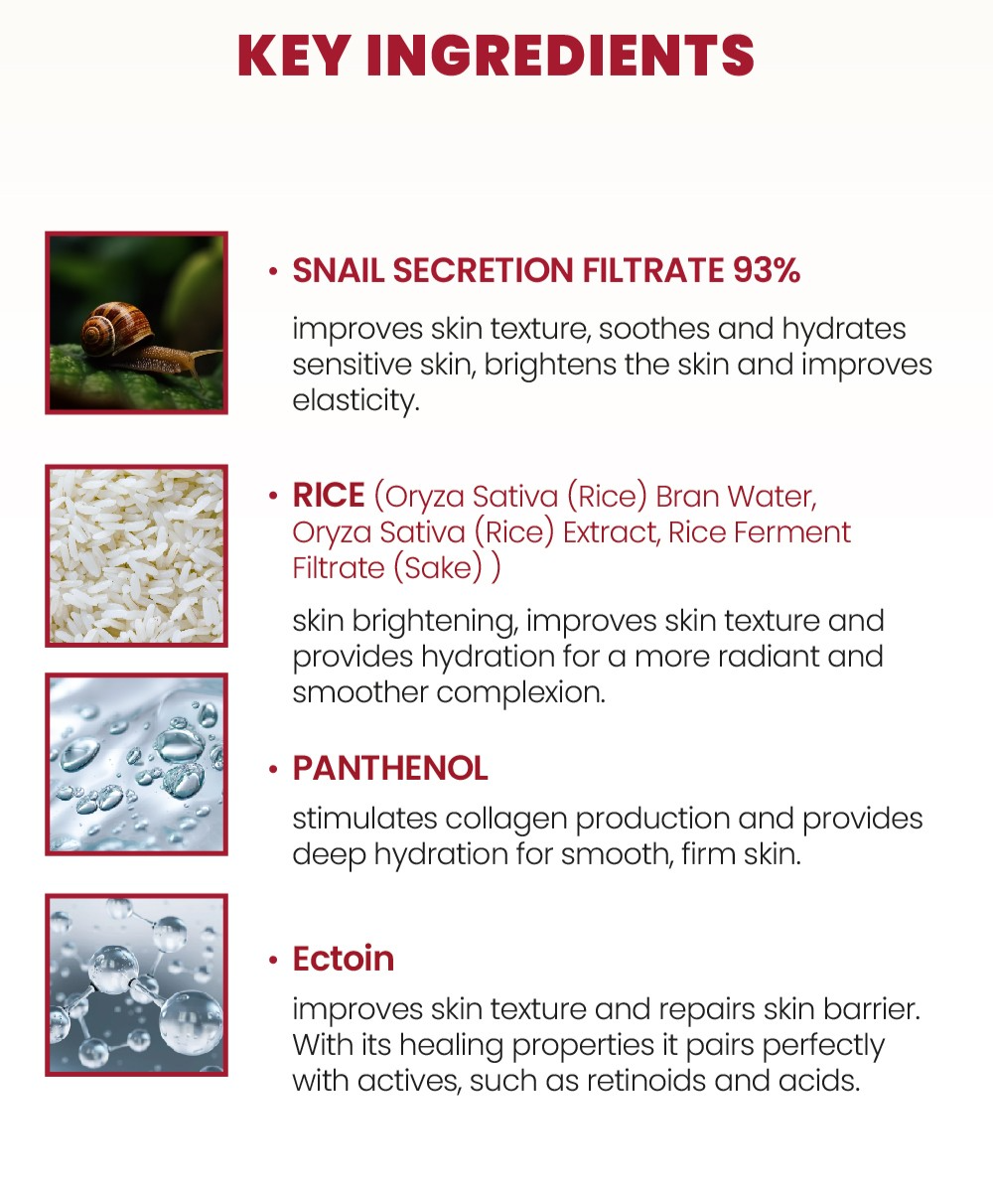 Seoul 1988 Essence : Snail Mucin 93% + Rice 100ml