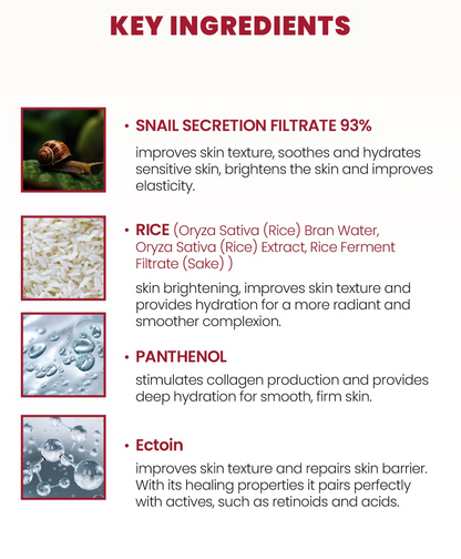Seoul 1988 Essence : Snail Mucin 93% + Rice 100ml