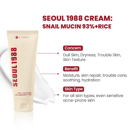 Seoul 1988 Essence : Snail Mucin 93% + Rice 100ml